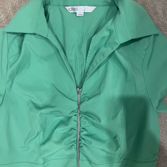 Vintage green zip blouse - Picture 3 of 4